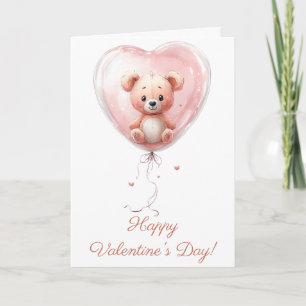 Carte Conception de la Saint-Valentin avec un ours en pe