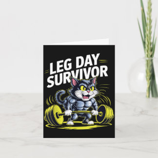 Carte Conception de levage de poids de chat de gym rétro