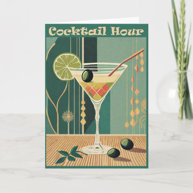 Carte Conception de l'heure de cocktail du milieu du siè (Devant)