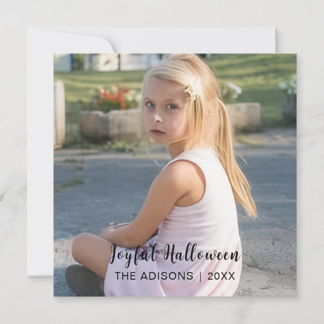 Carte Conception de photo Halloween de style moderne chi (Devant)