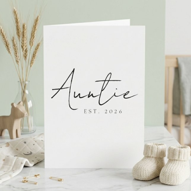 Carte Conception de script d'annonce douce année Tante E (Créateur téléchargé)