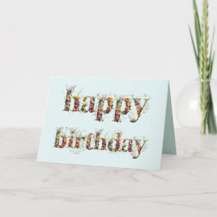 Carte Conception de texte Joyeux Anniversaire avec des f