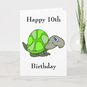 Carte Conception de tortue personnalisée 10e anniversair