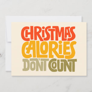 Carte Conception drôle de Noël : les calories ne compten