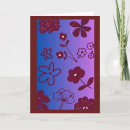 Carte Conception florale bleu violet et bordeaux