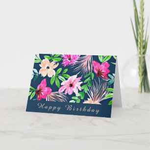 CARTE CONCEPTION FLORALE WATERCOLOR ART HEUREUX ANNIVERS