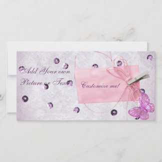 Carte Conception personnalisable de papillon rose joli