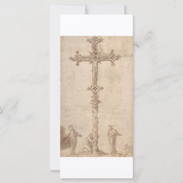 Carte Conception pour un Crucifix avec la Vierge Marie (Devant)