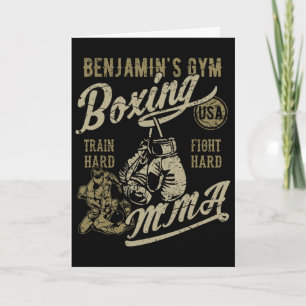Carte Conception rétro de gym de boxe Mma de Benjamin po