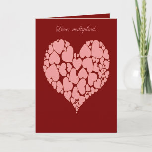 Carte Conception romantique à cœur monotone rose
