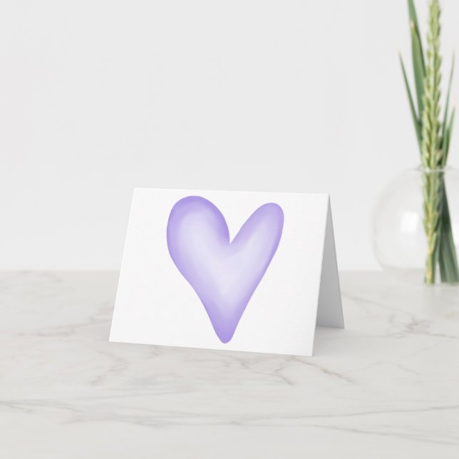 Carte Conception simple de cœur violet VIDE  (Devant)