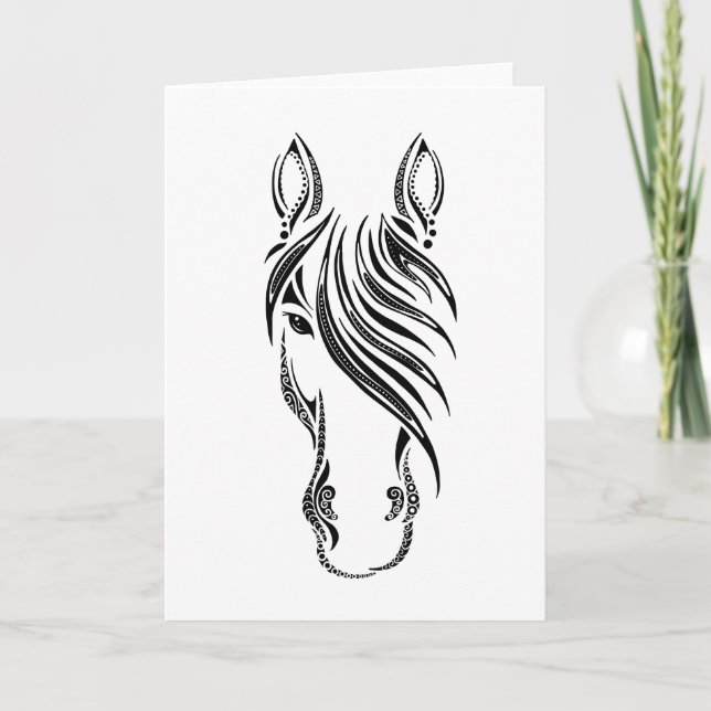 Carte Conception simple du visage du cheval (Devant)