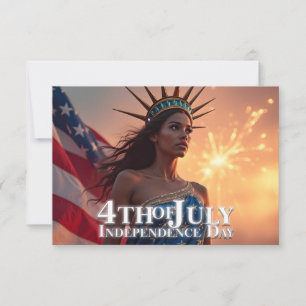 Carte Conception splendide du 4 juillet - Feux d'artific