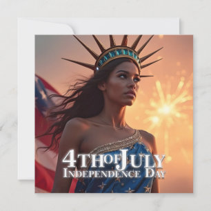 Carte Conception splendide du 4 juillet - Feux d'artific
