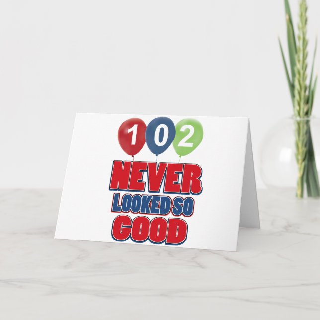 Carte conceptions d'anniversaire de 102 ans (Devant)