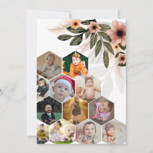 Carte Concevez Votre Propre Collage De 12 Photos Florale