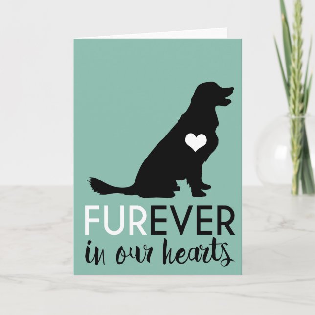 Carte Condolence de chien animal | Furever Dans Nos Coeu (Devant)