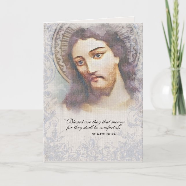 Carte Condolence de la sympathie catholique Jésus (Devant)