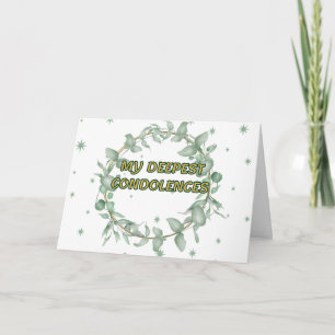 Carte Condolence florale verte