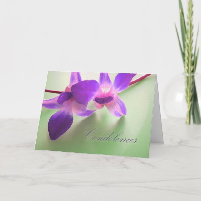 Carte Condolence (orchidées violettes) (Devant)