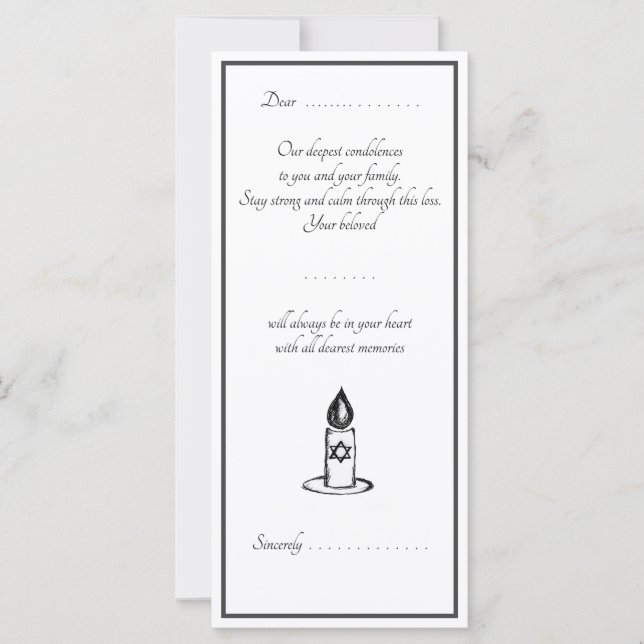 Carte Condolences card (Devant)