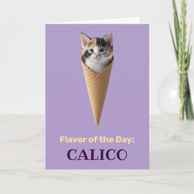 Carte Cône de chat calico (Devant)