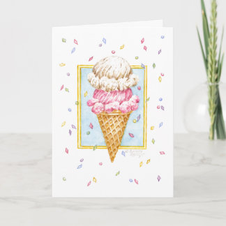 Carte Cone de glace à deux planches d'anniversaire