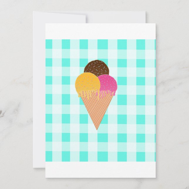 Carte cône gaufre crème glacée (Devant)