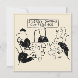 Carte Conférence sur les économies d'énergie Dessin anim