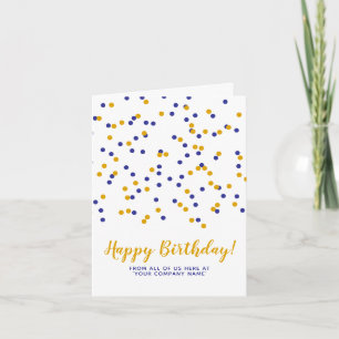Carte Confetti Jaune Bleu Personnalisé SVG Joyeux annive