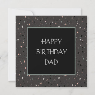 Carte confetti noir amusant joyeux papa d'anniversaire