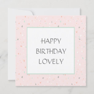 Carte confetti rose pastel joli anniversaire