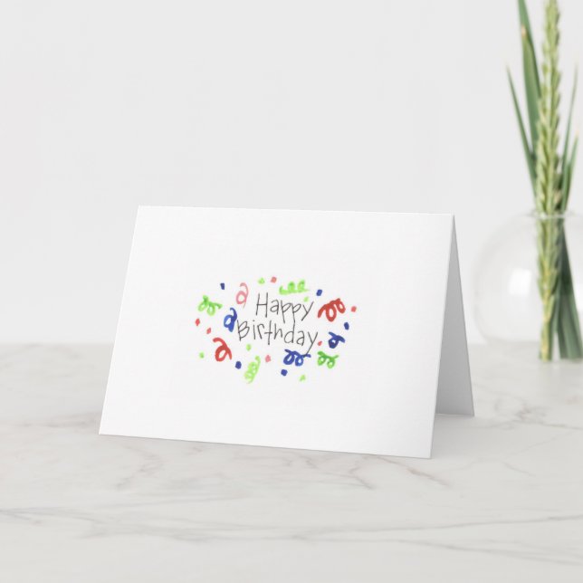 Carte Confettis de joyeux anniversaire (Devant)