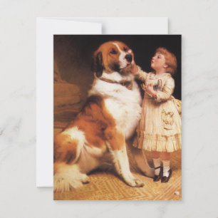 Carte Confiance par Charles Burton Barber, Chien Saint-B
