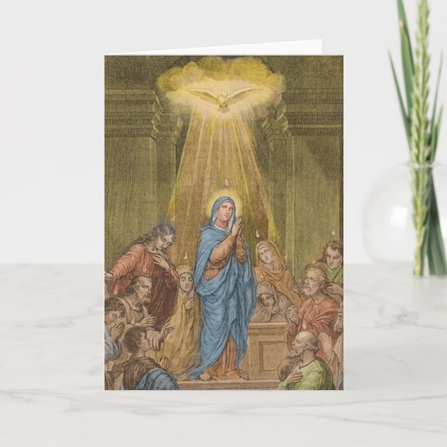 Carte Confirmation catholique Vierge Marie Saint-Esprit  (Devant)