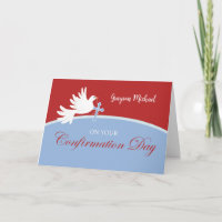 Confirmation Félicitations Boy Dove sur Red