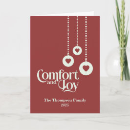 Carte "Confort et joie" Noël rouge