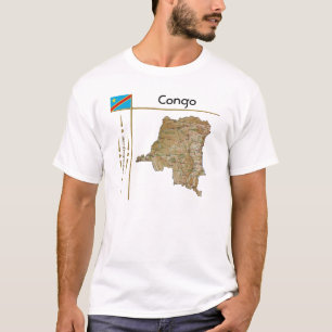 Carte Congo-Kinshasa + Drapeau + Titre T-shirt