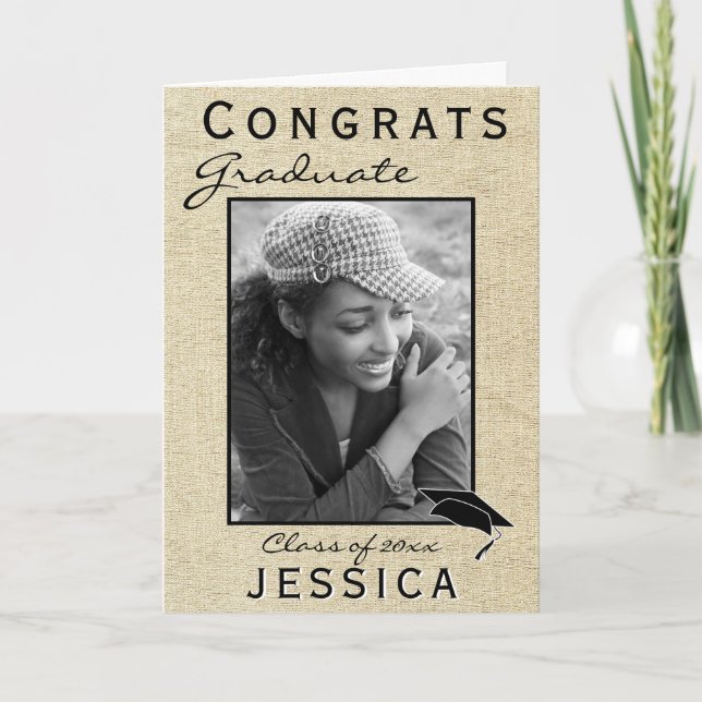 Carte Congrats Rustiques Modernes Diplômés Photo (Devant)