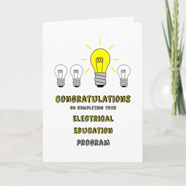 Carte Congrats sur l'achèvement électrique d'éducation (Devant)