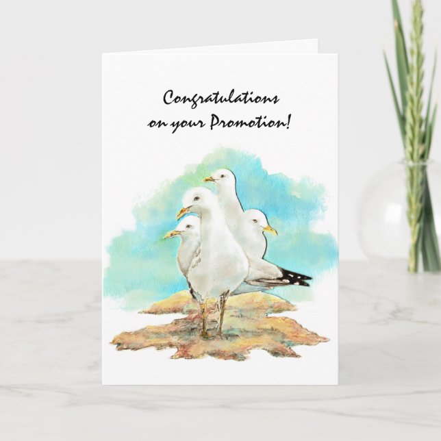 Carte Congratulation Promotion From Gang Seagulls, bird (Devant)