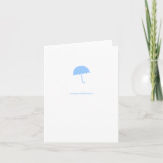 Carte Congratulations Baby Shower Card Blue Umbrella