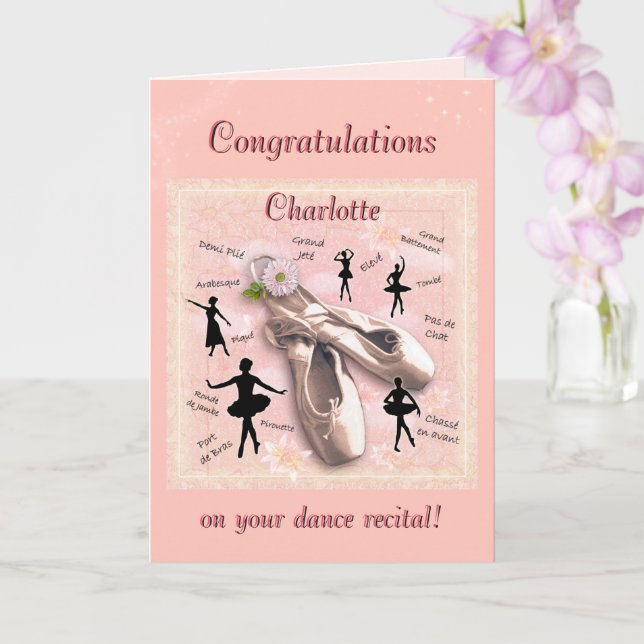 Carte congratulations on dance recital (customizable) (Orchidée)