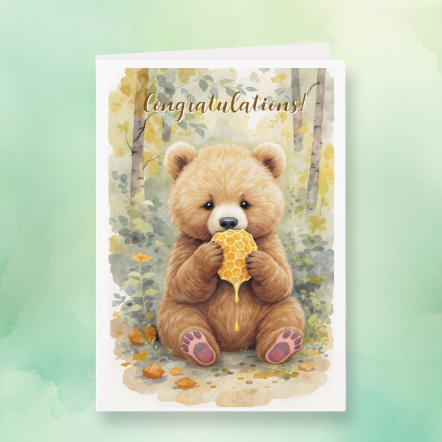 Carte Congratulations on New Baby Boy Poem Bear Themed (Créateur téléchargé)