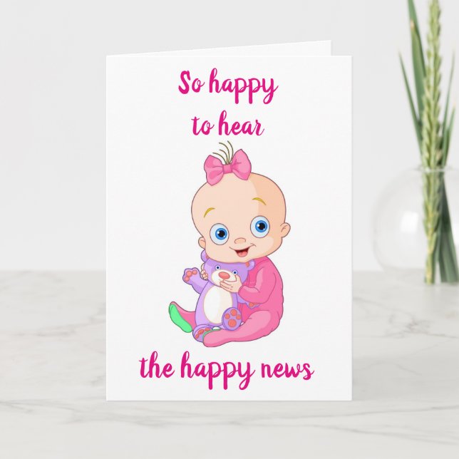 CARTE CONGRATULATIONS ON YOUR ***BABY GIRL !*** (Devant)