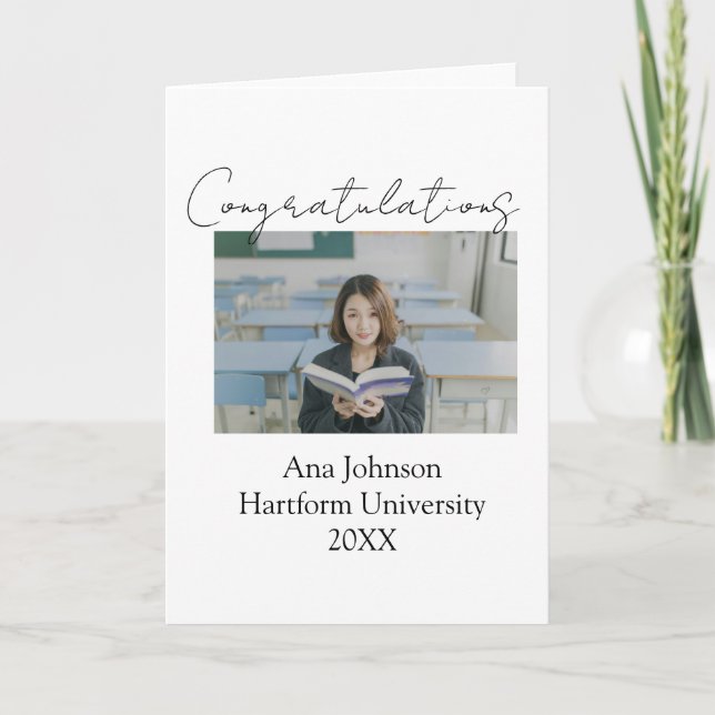 Carte Congratulations photo graduate name university yea (Devant)