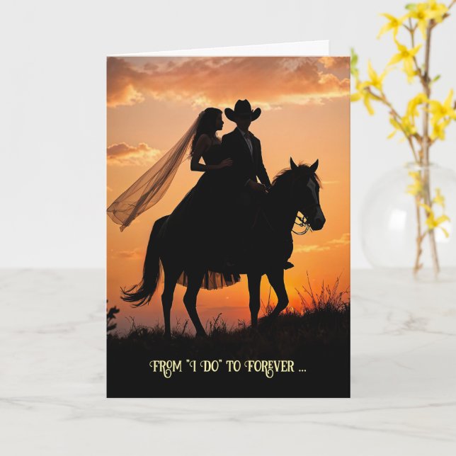 Carte Congratulations Wedding Marriage Country Western (Fleur jaune)