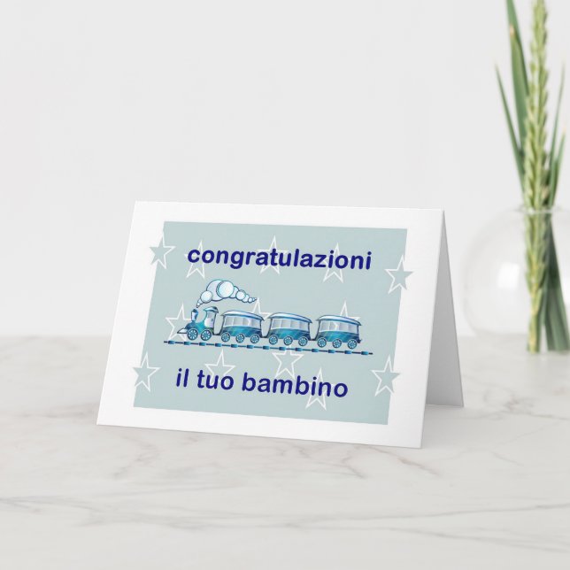Carte Congratulazioni ! - Nouveau bébé en italien (Devant)