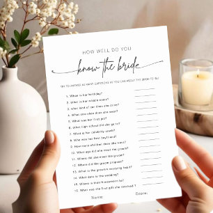 Carte Connaissez-vous bien le jeu de la mariée ?