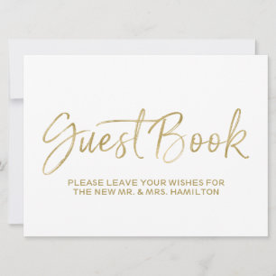 Carte Connexion Mariage du livre d'or   Stylish Gold Let